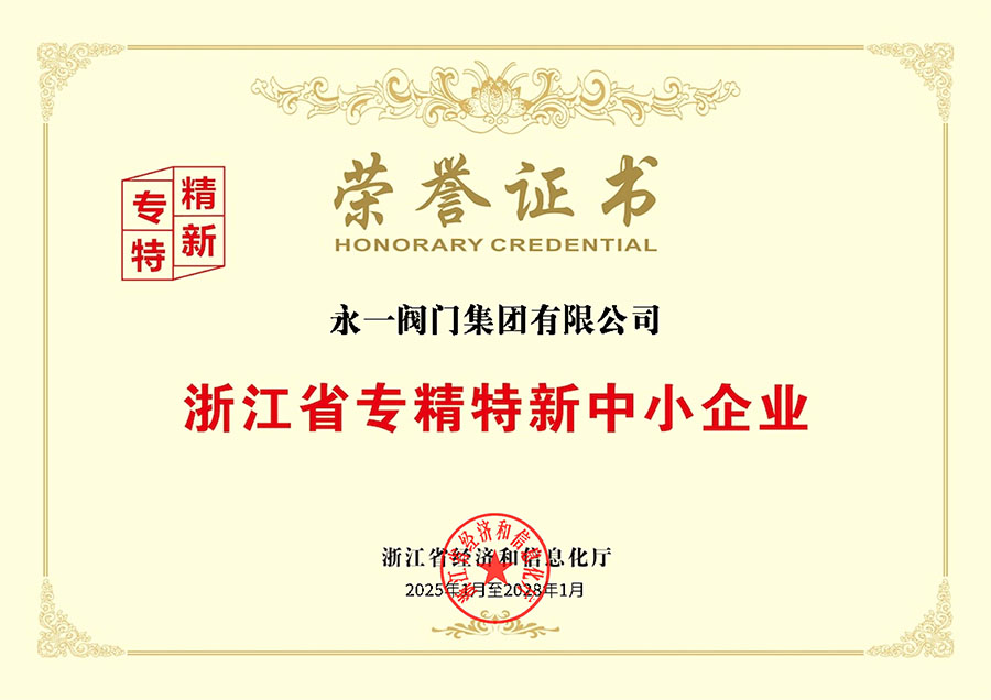浙江省专精特新中小企业荣誉证